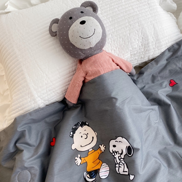 91家纺网 家纺一手货源 找家纺 窝米 2020新款春夏夏被 史努比（蓝灰）