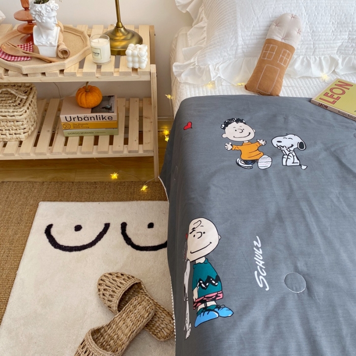 91家纺网 家纺一手货源 找家纺 窝米 2020新款春夏夏被 史努比（蓝灰）
