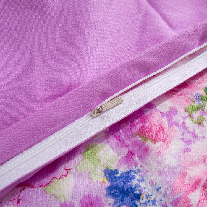 91家纺网 家纺一手货源 找家纺 梦柏 2020新款加厚磨毛四件套小版床裙款 紫色芬芳