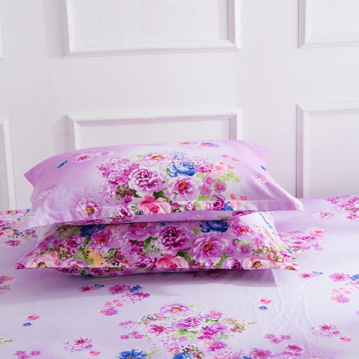 91家纺网 家纺一手货源 找家纺 梦柏 2020新款加厚磨毛四件套小版床裙款 紫色芬芳