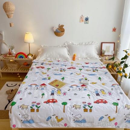 91家纺网 家纺一手货源 找家纺 窝米 2020新款春夏夏被 我的花园