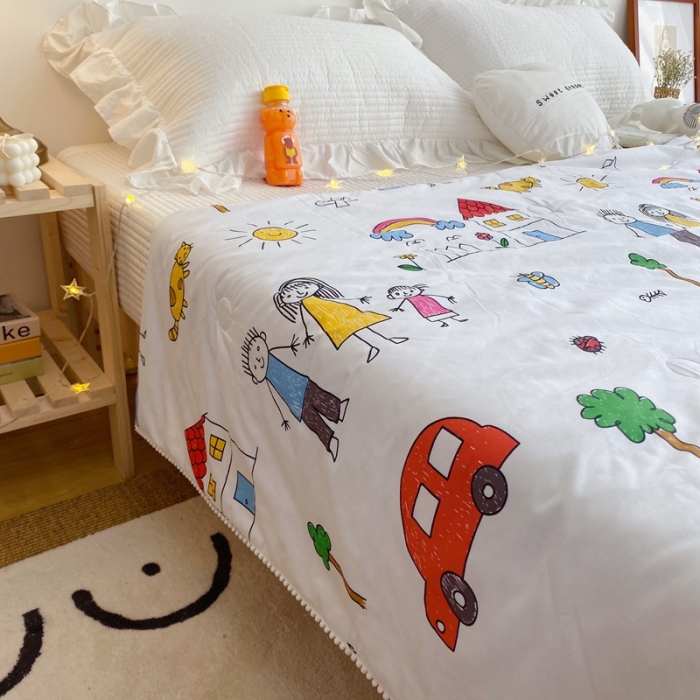 91家纺网 家纺一手货源 找家纺 窝米 2020新款春夏夏被 我的花园