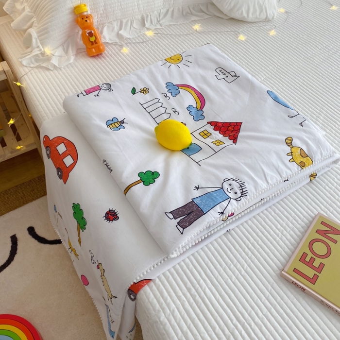 91家纺网 家纺一手货源 找家纺 窝米 2020新款春夏夏被 我的花园