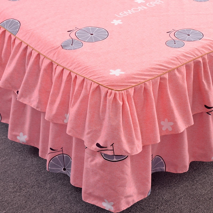 91家纺网 家纺一手货源 找家纺 梦柏 2020新款加厚磨毛四件套小版床裙款阳光甜橙