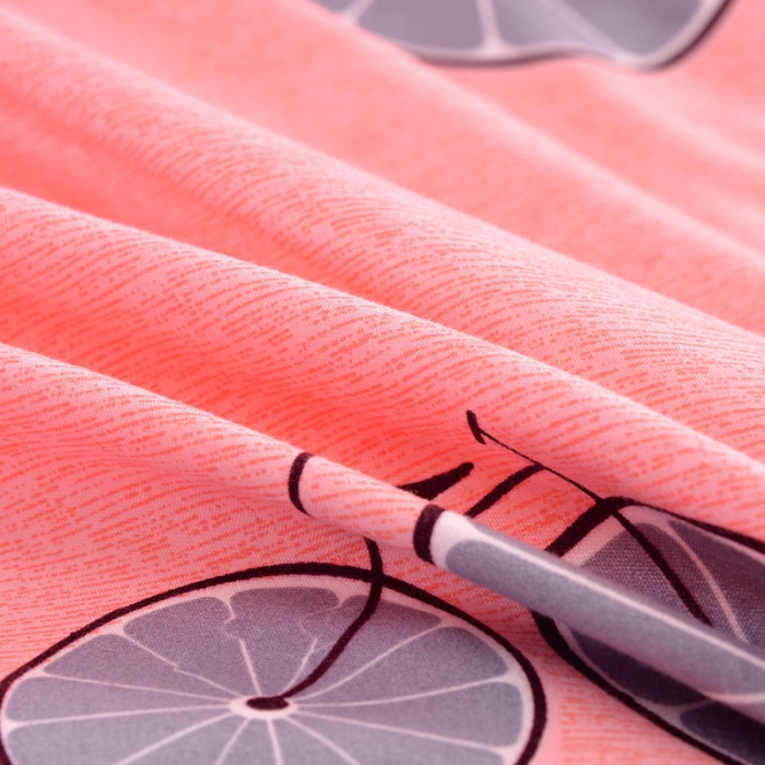 91家纺网 家纺一手货源 找家纺 梦柏 2020新款加厚磨毛四件套小版床裙款阳光甜橙