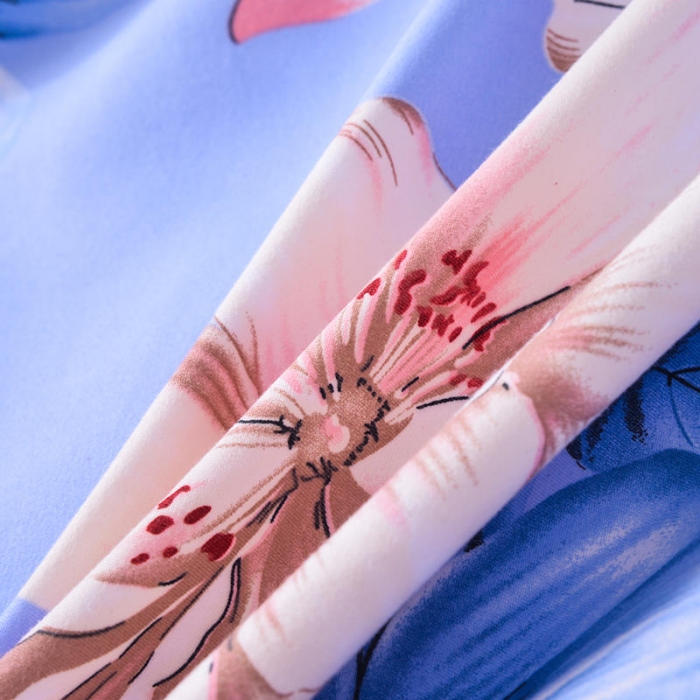 91家纺网 家纺一手货源 找家纺 梦柏 2020新款加厚磨毛四件套小版床裙款幸福花开