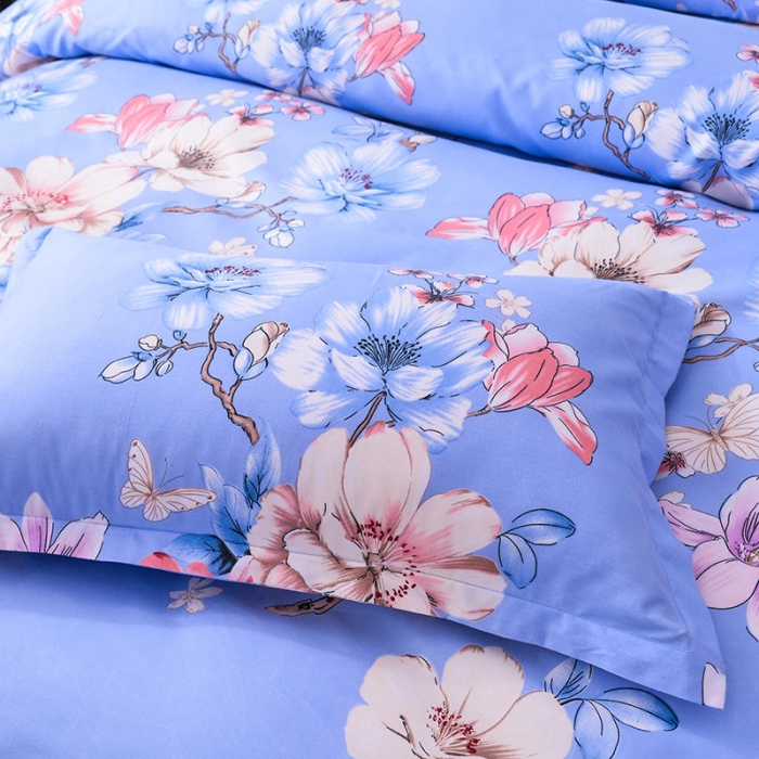 91家纺网 家纺一手货源 找家纺 梦柏 2020新款加厚磨毛四件套小版床裙款幸福花开