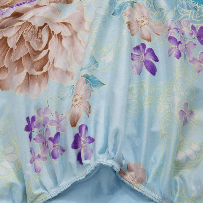 91家纺网 家纺一手货源 找家纺 梦柏 2020新款加厚磨毛四件套小版床裙款 妩媚花王-兰