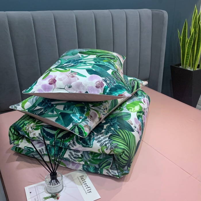 91家纺网 家纺一手货源 找家纺 （总）优然居 2020新款60S长绒棉贡缎数码印花嵌绳四件套