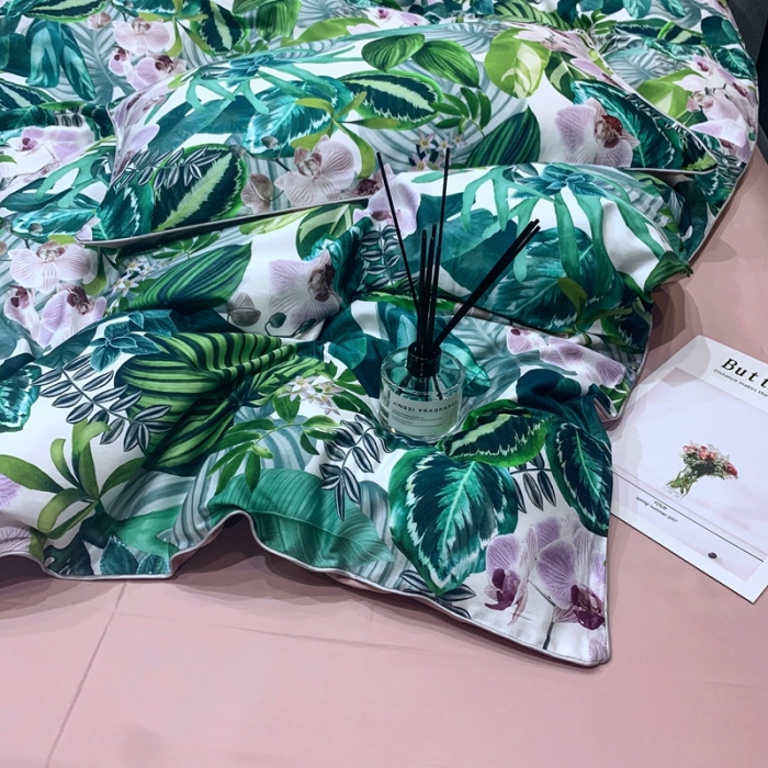 91家纺网 家纺一手货源 找家纺 （总）优然居 2020新款60S长绒棉贡缎数码印花嵌绳四件套