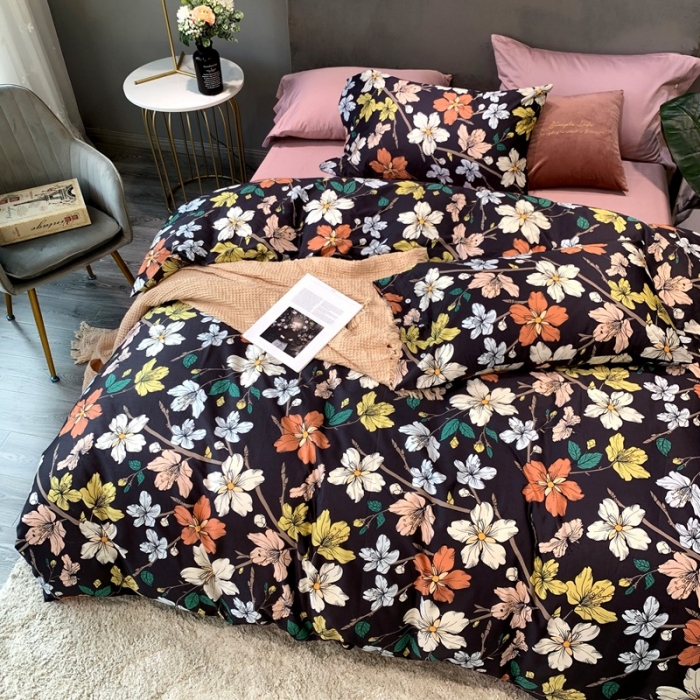 91家纺网 家纺一手货源 找家纺 优然居 2020新款60S长绒棉活性印花四件套 繁华忆梦