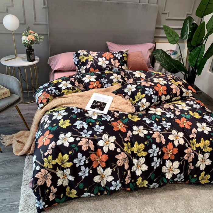 91家纺网 家纺一手货源 找家纺 优然居 2020新款60S长绒棉活性印花四件套 繁华忆梦