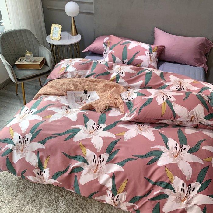 91家纺网 家纺一手货源 找家纺 优然居 2020新款60S长绒棉活性印花四件套 莱索伊