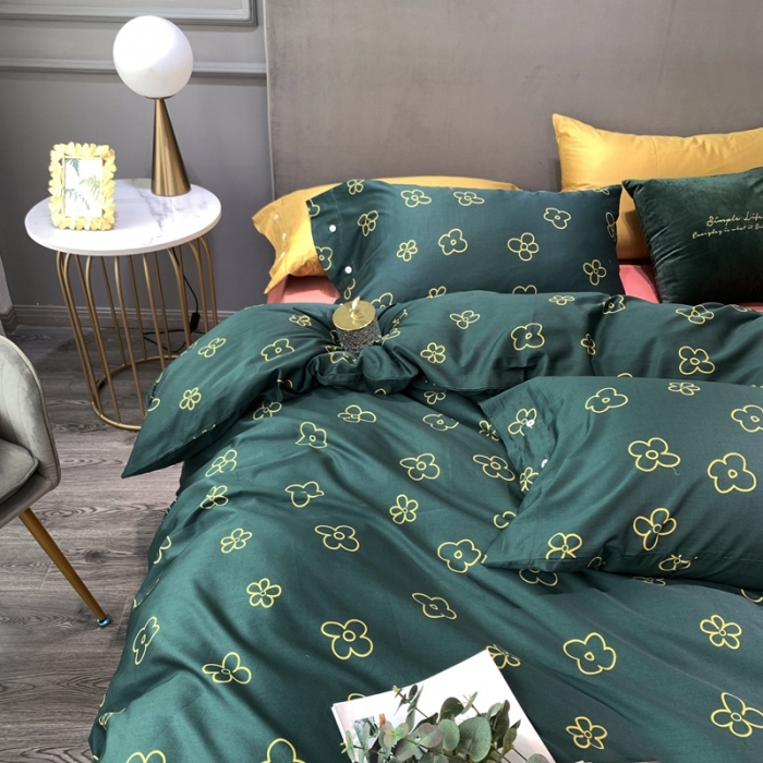 91家纺网 家纺一手货源 找家纺 优然居 2020新款60S长绒棉活性印花四件套 小雪花