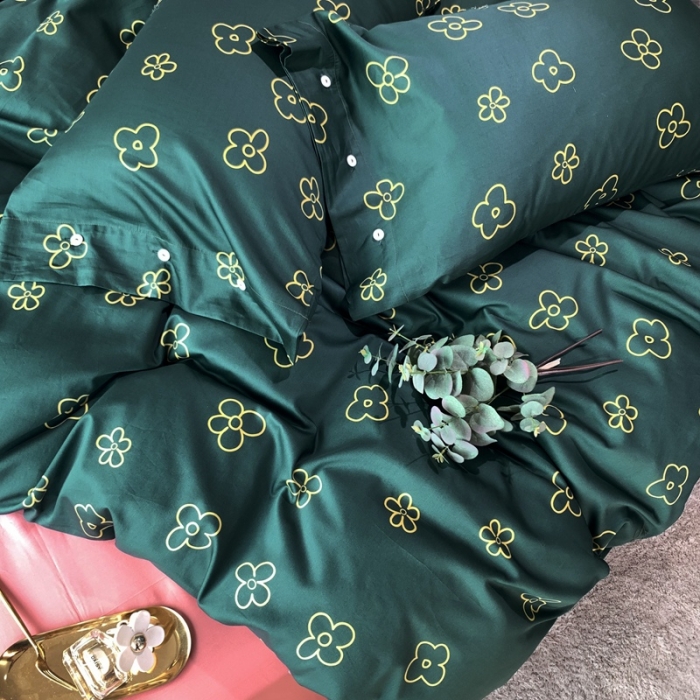 91家纺网 家纺一手货源 找家纺 优然居 2020新款60S长绒棉活性印花四件套 小雪花