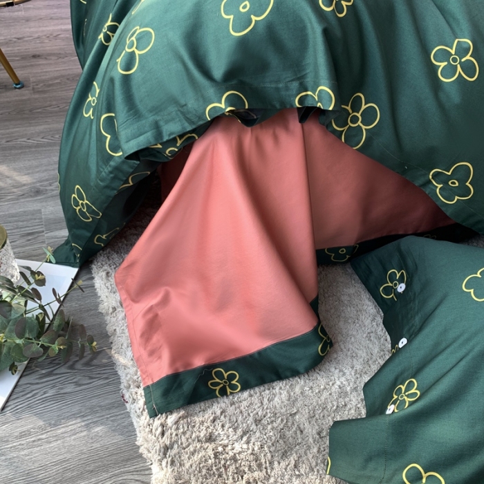 91家纺网 家纺一手货源 找家纺 优然居 2020新款60S长绒棉活性印花四件套 小雪花