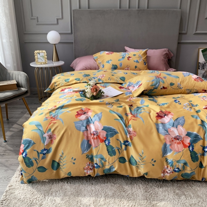 91家纺网 家纺一手货源 找家纺 优然居 2020新款60S长绒棉活性印花四件套 韦尔曼