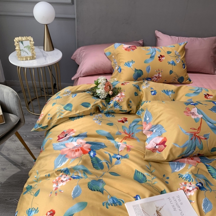 91家纺网 家纺一手货源 找家纺 优然居 2020新款60S长绒棉活性印花四件套 韦尔曼