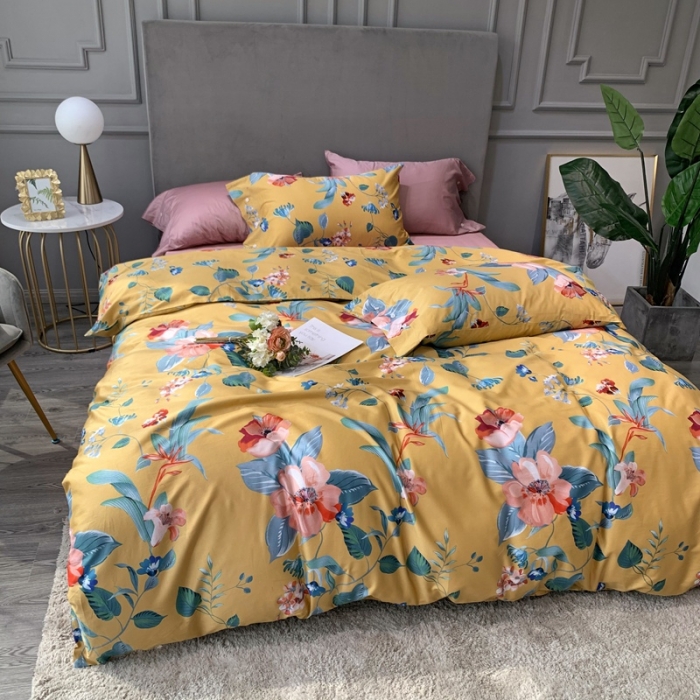 91家纺网 家纺一手货源 找家纺 优然居 2020新款60S长绒棉活性印花四件套 韦尔曼