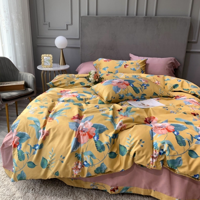 91家纺网 家纺一手货源 找家纺 优然居 2020新款60S长绒棉活性印花四件套 韦尔曼