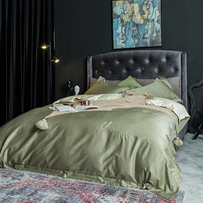 91家纺网 家纺一手货源 找家纺 澳萝拉 2020新款60支长绒棉四件套 牛油果