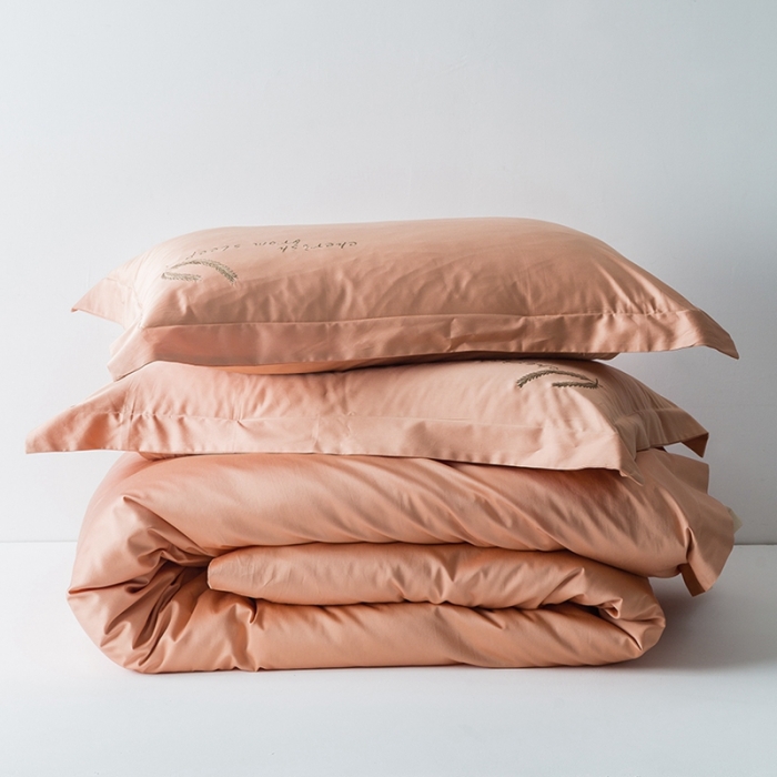 91家纺网 家纺一手货源 找家纺 澳萝拉 2020新款60支长绒棉四件套 珊瑚橙