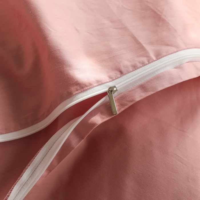 91家纺网 家纺一手货源 找家纺 澳萝拉 2020新款13372全棉滚边格子款四件套 淡粉格