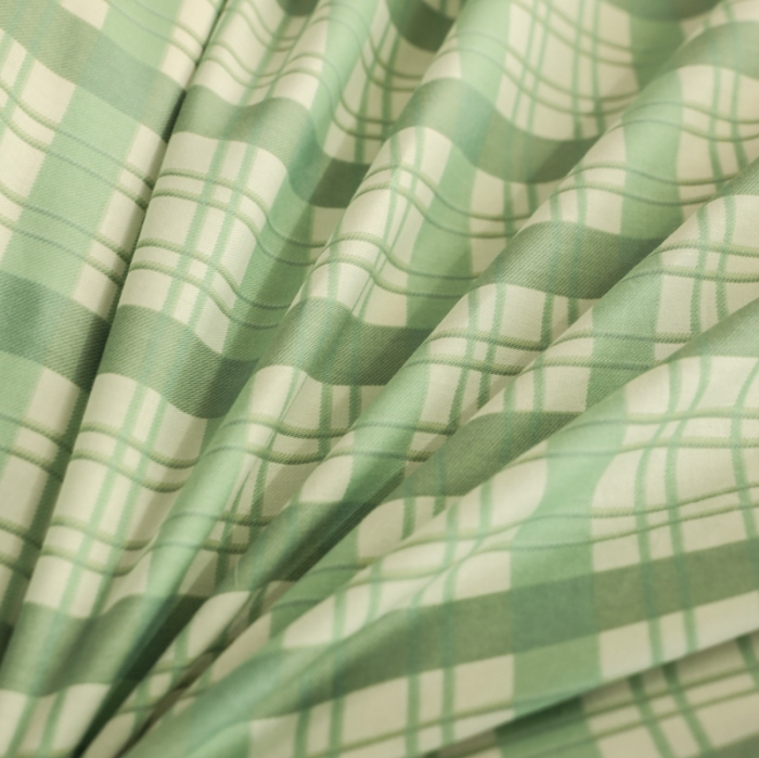 91家纺网 家纺一手货源 找家纺 澳萝拉 2020新款13372全棉滚边格子款四件套 抹茶格