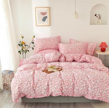 91家纺网 家纺一手货源 找家纺 （总）澳萝拉 2020新款13372全棉花边碎花款四件套