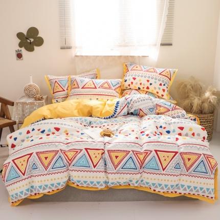 91家纺网 家纺一手货源 找家纺 澳萝拉 2020新款13372全棉花边碎花款四件套 玛格丽