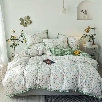 91家纺网 家纺一手货源 找家纺 （总）澳萝拉 2020新款13372全棉花边碎花款四件套