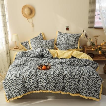 91家纺网 家纺一手货源 找家纺 （总）澳萝拉 2020新款13372全棉花边碎花款四件套