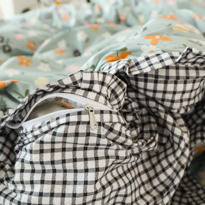 91家纺网 家纺一手货源 找家纺 澳萝拉 2020新款13372全棉花边碎花款四件套 花栀