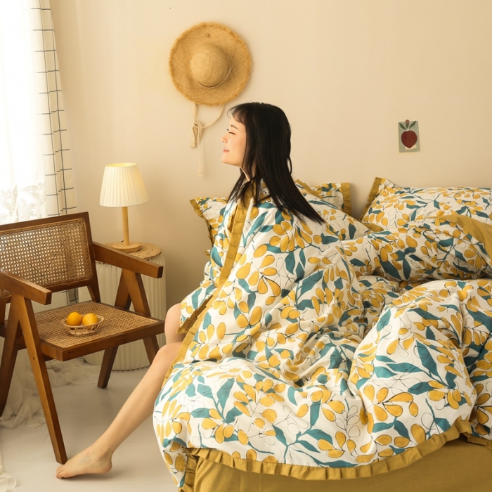 91家纺网 家纺一手货源 找家纺 澳萝拉 2020新款13372全棉花边碎花款四件套 淮南