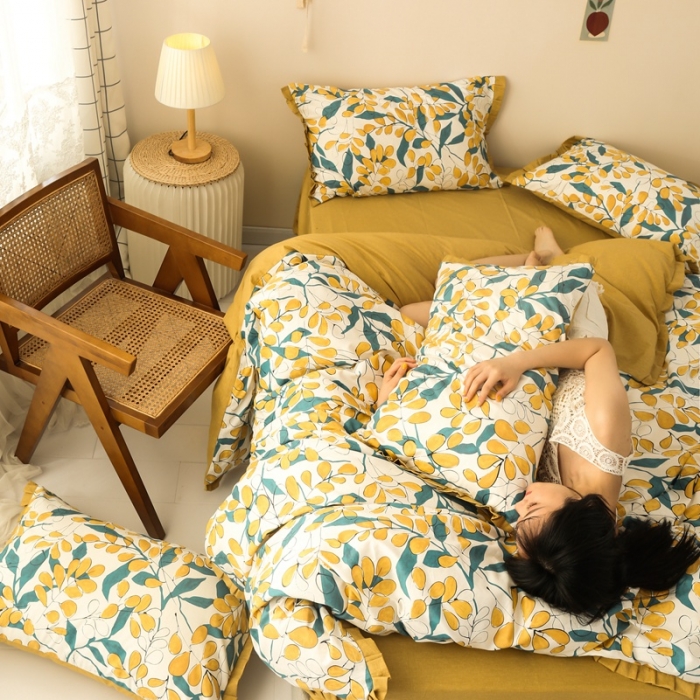 91家纺网 家纺一手货源 找家纺 澳萝拉 2020新款13372全棉花边碎花款四件套 淮南