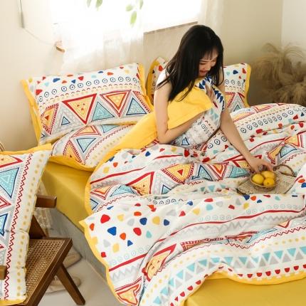 澳萝拉 2020新款13372全棉花边碎花款四件套 玛格丽