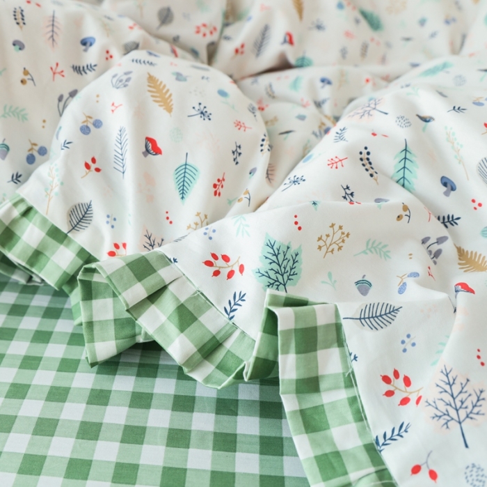 91家纺网 家纺一手货源 找家纺 澳萝拉 2020新款13372全棉花边碎花款四件套 清恬