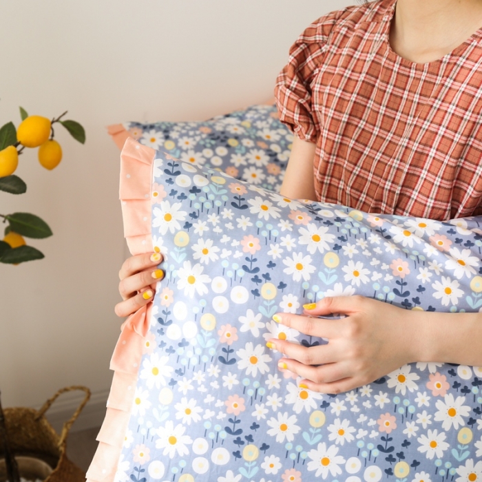 91家纺网 家纺一手货源 找家纺 澳萝拉 2020新款13372全棉花边碎花款四件套 若梦