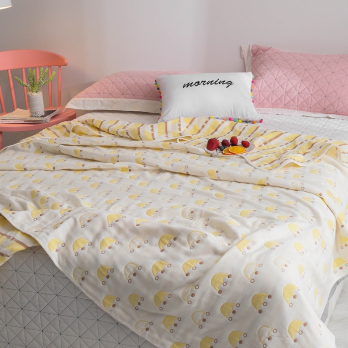 91家纺网 家纺一手货源 找家纺 朴尔 2020新款六层纱布毛巾被 皇冠-金