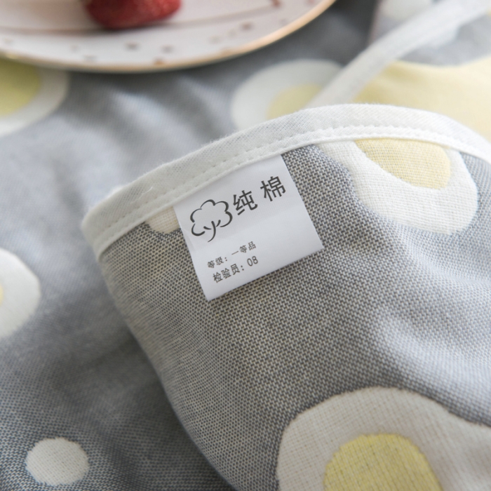91家纺网 家纺一手货源 找家纺 朴尔 2020新款六层纱布毛巾被 煎蛋-灰