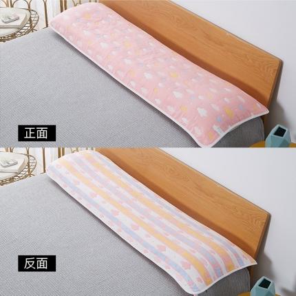 91家纺网 家纺一手货源 找家纺 （总）爱港 2023新款全棉纱布枕巾双人情侣长枕巾 小蘑菇