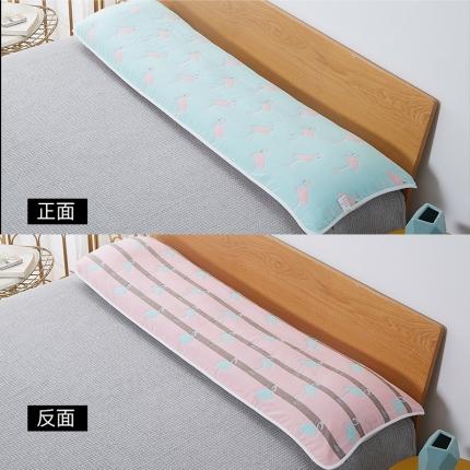 91家纺网 家纺一手货源 找家纺 （总）爱港 2023新款全棉纱布枕巾双人情侣长枕巾 小蘑菇