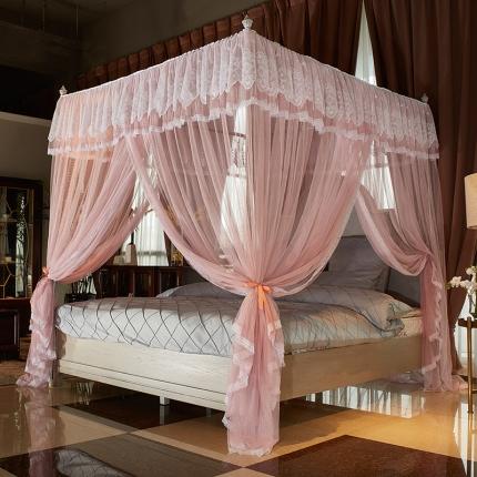 91家纺网 家纺一手货源 找家纺 富莱星蚊帐 2020新款方顶蚊帐锦绣樱花粉