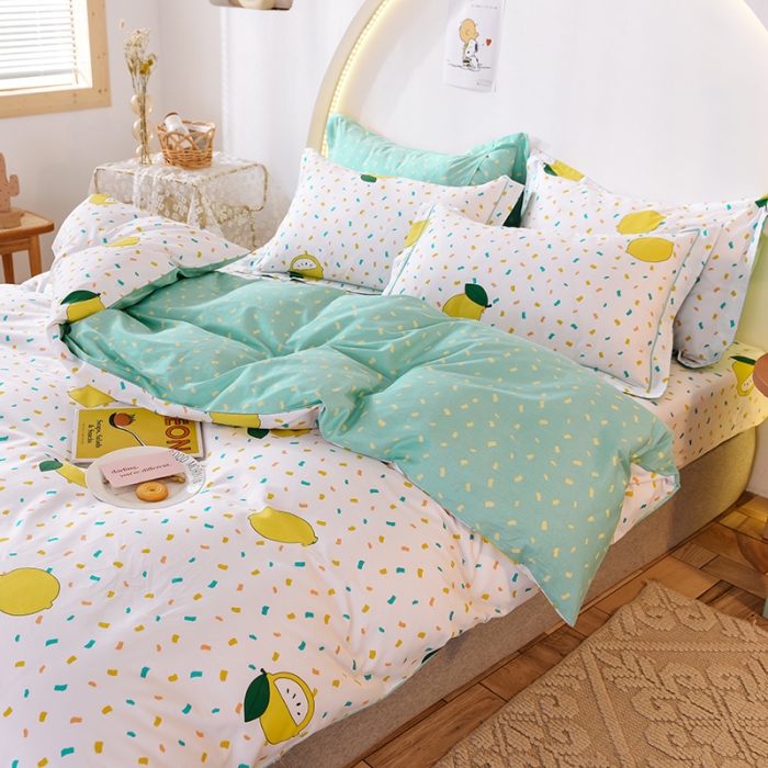 91家纺网 家纺一手货源 找家纺 甜之梦 2025新款13372全棉四件套 柠檬茶