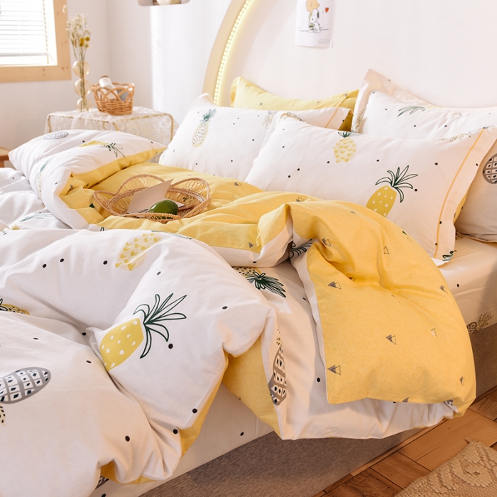 91家纺网 家纺一手货源 找家纺 甜之梦 2025新款13372全棉四件套 菠萝物语