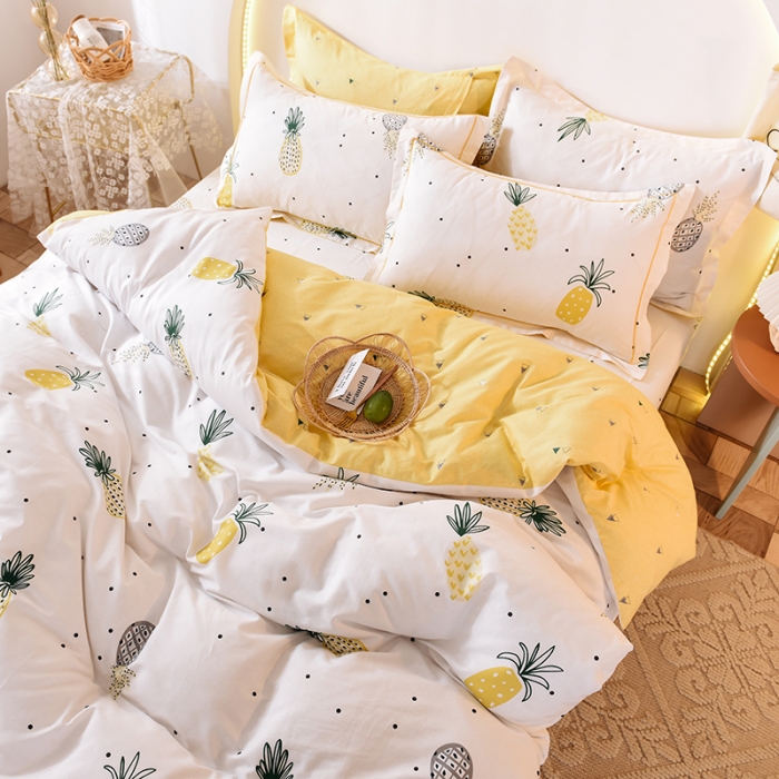 91家纺网 家纺一手货源 找家纺 甜之梦 2025新款13372全棉四件套 菠萝物语