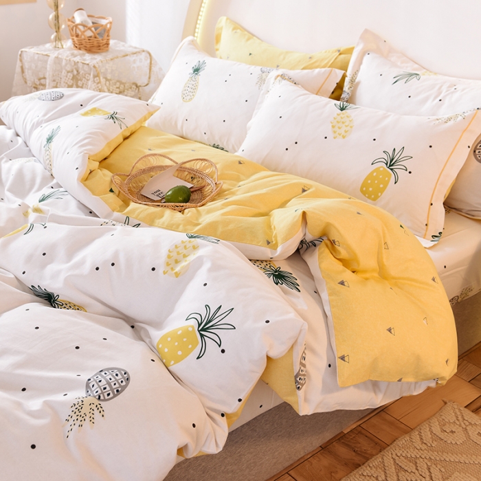 91家纺网 家纺一手货源 找家纺 甜之梦 2025新款13372全棉四件套 菠萝物语