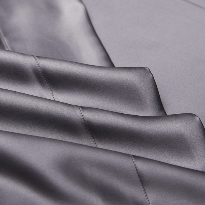 91家纺网 家纺一手货源 找家纺 威克凯丽 2021新款素色真丝四件套 灰