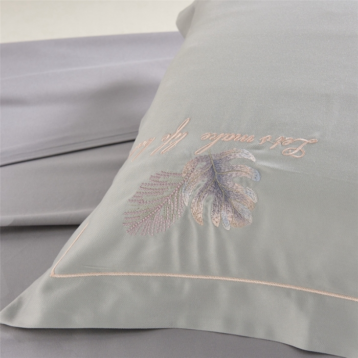 91家纺网 家纺一手货源 找家纺 威克凯丽 2021新款绣花款竹语天丝软凉席 容音竹-气质灰