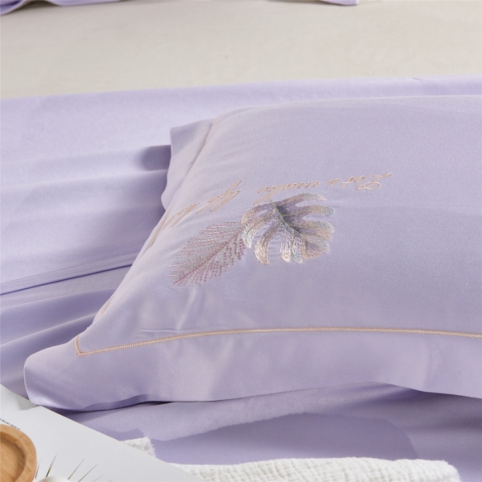 91家纺网 家纺一手货源 找家纺 威克凯丽 2021新款绣花款竹语天丝软凉席 容音竹-水晶紫